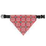 Red And White Bullseye Target Print Over The Collar Dog Bandana