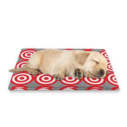Red And White Bullseye Target Print Pet Cooling Mat Cover