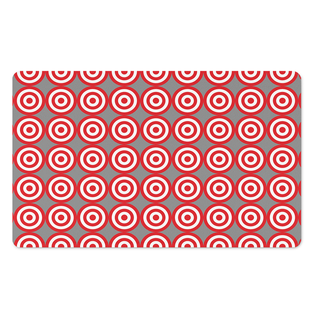 Red And White Bullseye Target Print Polyester Doormat