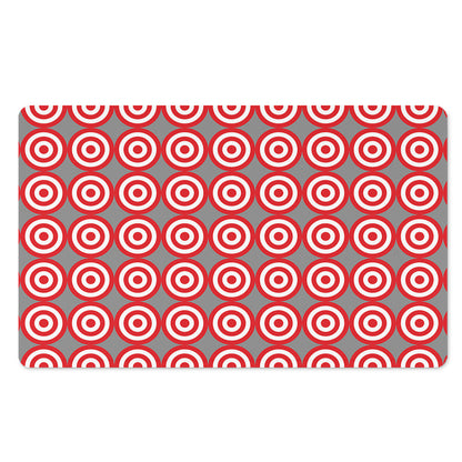 Red And White Bullseye Target Print Polyester Doormat