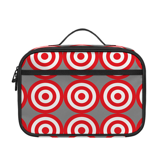 Red And White Bullseye Target Print Portable Lunch Bag