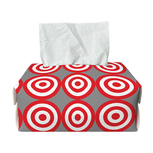Red And White Bullseye Target Print Rectangle Tissue Box Cover