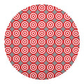 Red And White Bullseye Target Print Round Blanket