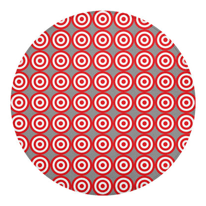 Red And White Bullseye Target Print Round Blanket