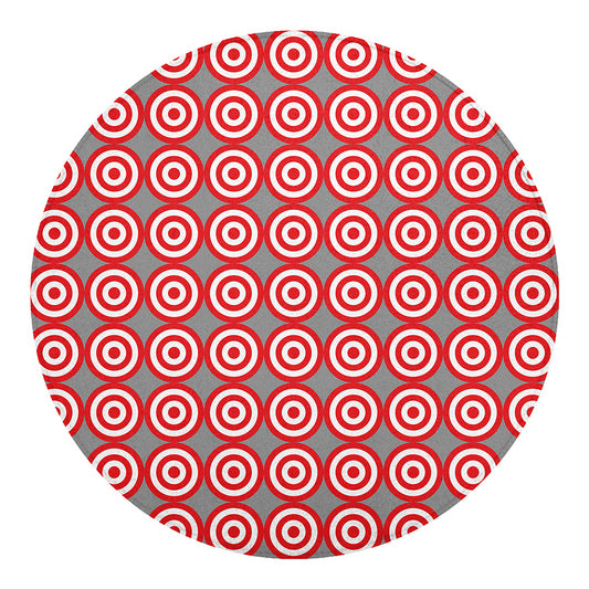 Red And White Bullseye Target Print Round Blanket