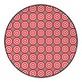 Red And White Bullseye Target Print Round Floor Mat