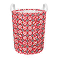 Red And White Bullseye Target Print Round Laundry Basket