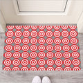Red And White Bullseye Target Print Rubber Doormat