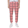 Red And White Bullseye Target Print Joggers