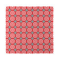 Red And White Bullseye Target Print Silk Bandana