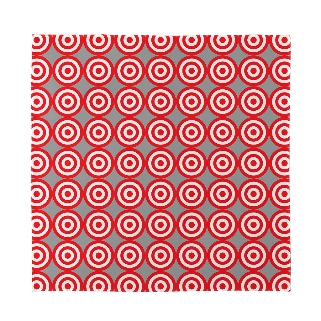 Red And White Bullseye Target Print Silk Bandana