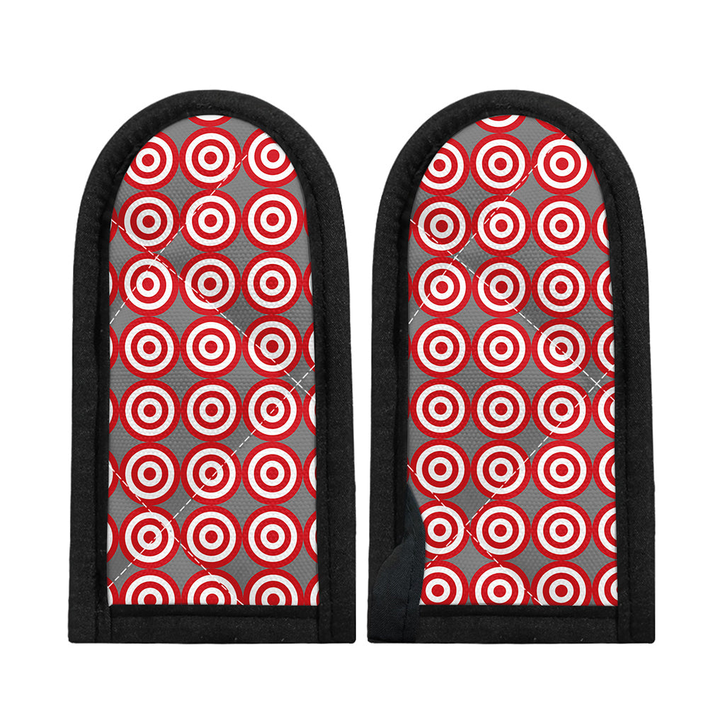 Red And White Bullseye Target Print Skillet Handle Cover