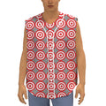Red And White Bullseye Target Print Sleeveless Baseball Jersey