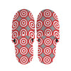 Red And White Bullseye Target Print Slippers