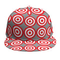 Red And White Bullseye Target Print Snapback Cap
