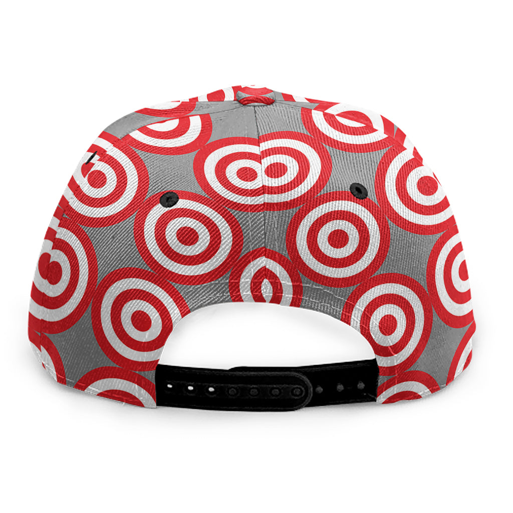 Red And White Bullseye Target Print Snapback Cap