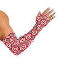 Red And White Bullseye Target Print Sun Protection Arm Sleeves