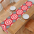 Red And White Bullseye Target Print Table Runner