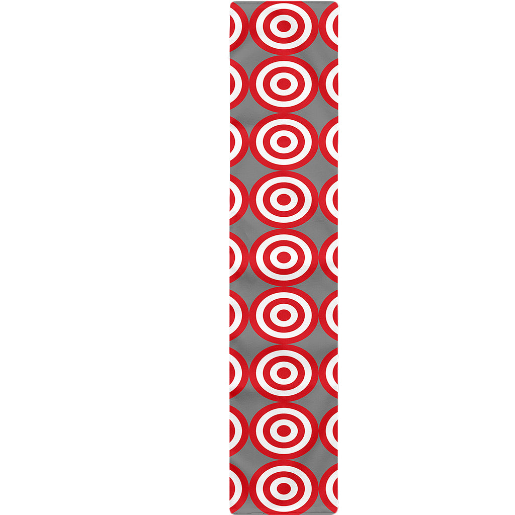 Red And White Bullseye Target Print Table Runner