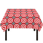 Red And White Bullseye Target Print Tablecloth