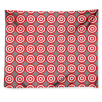 Red And White Bullseye Target Print Tapestry
