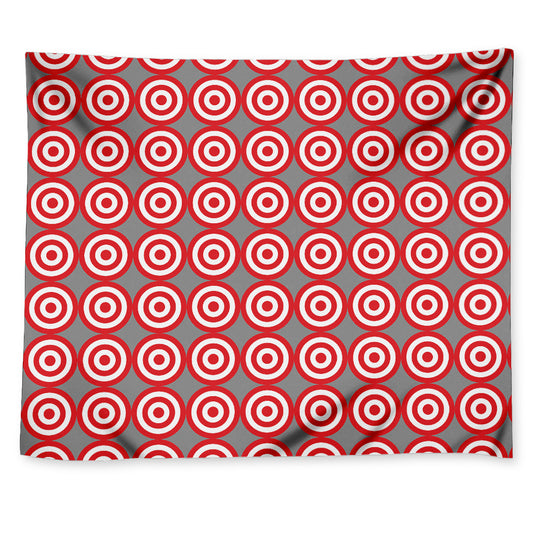 Red And White Bullseye Target Print Tapestry