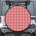Red And White Bullseye Target Print Tire Cover