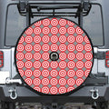 Red And White Bullseye Target Print Tire Cover With Camera Hole