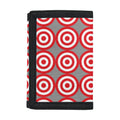 Red And White Bullseye Target Print Trifold Wallet
