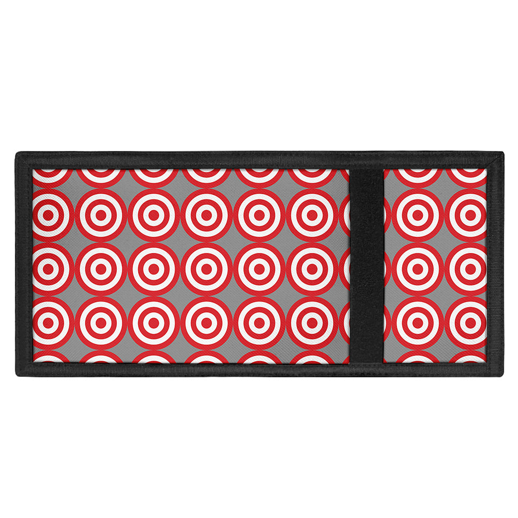 Red And White Bullseye Target Print Trifold Wallet