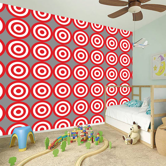Red And White Bullseye Target Print Wall Sticker