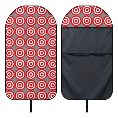 Red And White Bullseye Target Print Waterproof Car Seat Cover