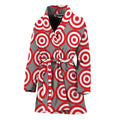 Red And White Bullseye Target Print Women's Bathrobe