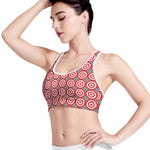 Red And White Bullseye Target Print Women's Sports Bra