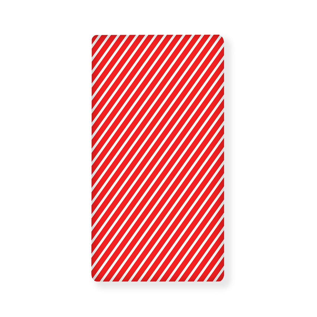 Red And White Candy Cane Pattern Print Baby Crib Sheet
