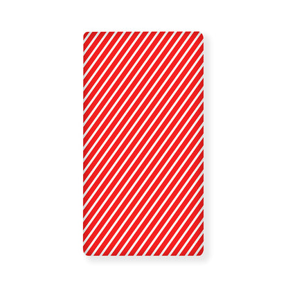 Red And White Candy Cane Pattern Print Baby Crib Sheet