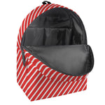 Red And White Candy Cane Pattern Print Backpack