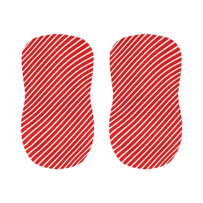 Red And White Candy Cane Pattern Print Bar Stool Covers