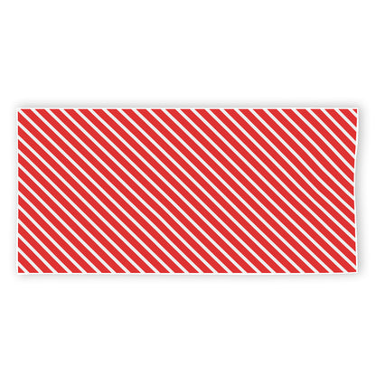 Red And White Candy Cane Pattern Print Beach Towel