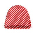 Red And White Candy Cane Pattern Print Beanie