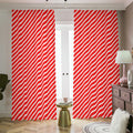 Red And White Candy Cane Pattern Print Dimout Pencil Pleat Curtains