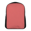 Red And White Candy Cane Pattern Print Casual Backpack