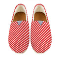 Red And White Candy Cane Pattern Print Casual Shoes