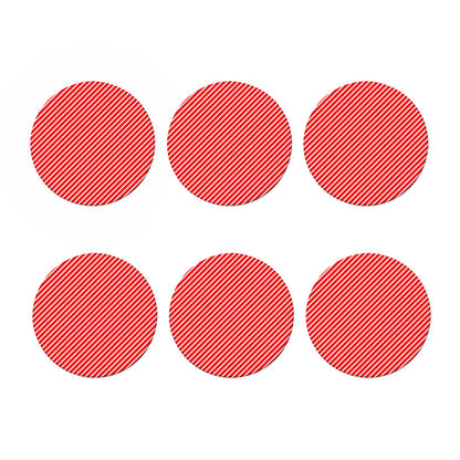 Red And White Candy Cane Pattern Print Coaster Set