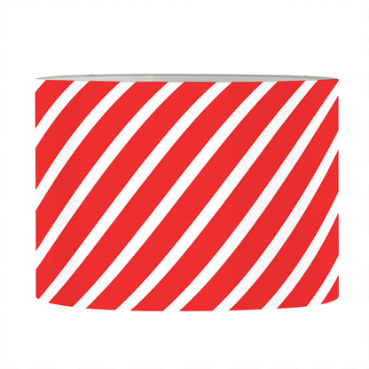 Red And White Candy Cane Pattern Print Drum Lamp Shade