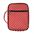 Red And White Candy Cane Pattern Print Front Pocket Bible Bag