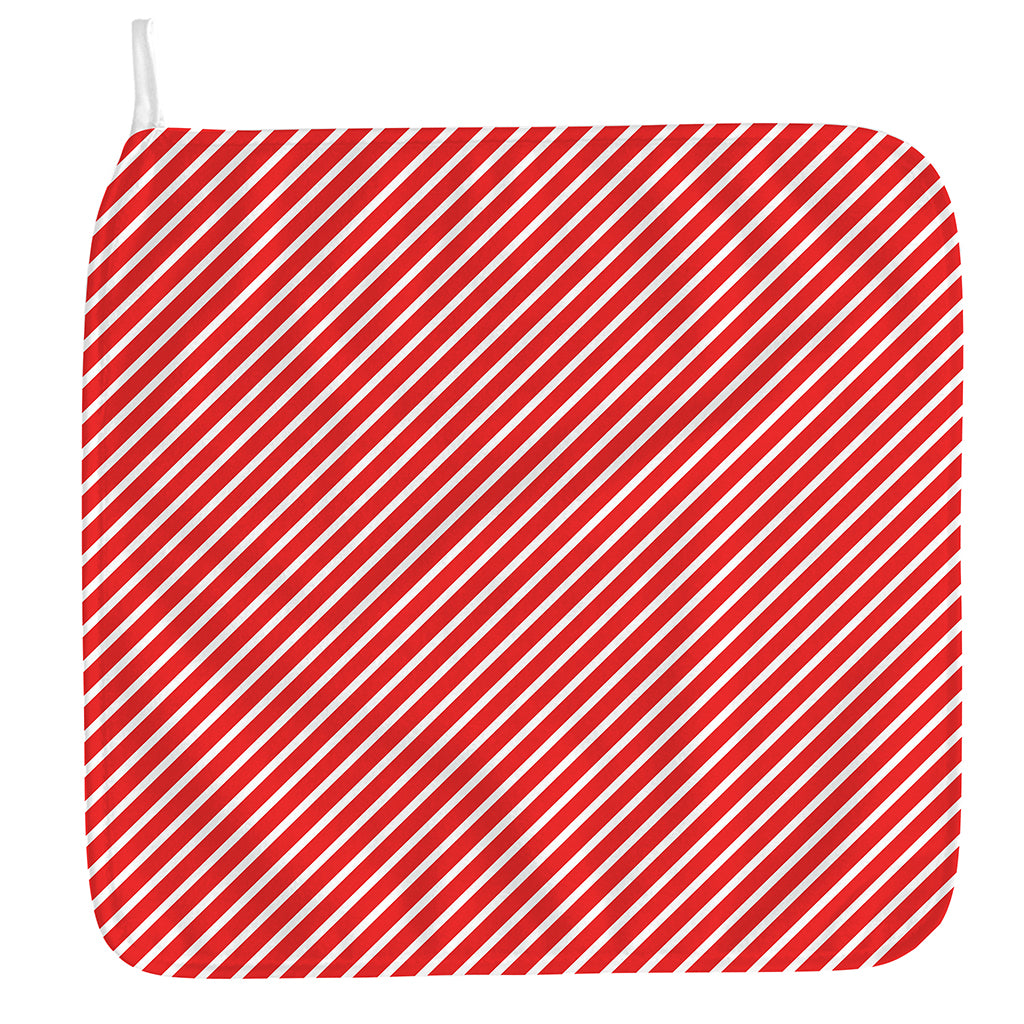 Red And White Candy Cane Pattern Print Hand Towel