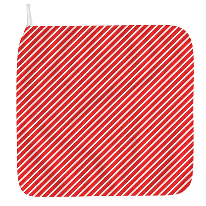 Red And White Candy Cane Pattern Print Hand Towel