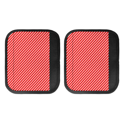 Red And White Candy Cane Pattern Print Handle Covers