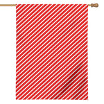 Red And White Candy Cane Pattern Print House Flag